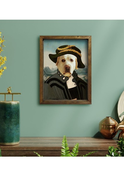 Evcil Dostlara Özel Portre Doğal Masif Ahşap Çerçeveli Tablo 45X65CM-5 fiyatları