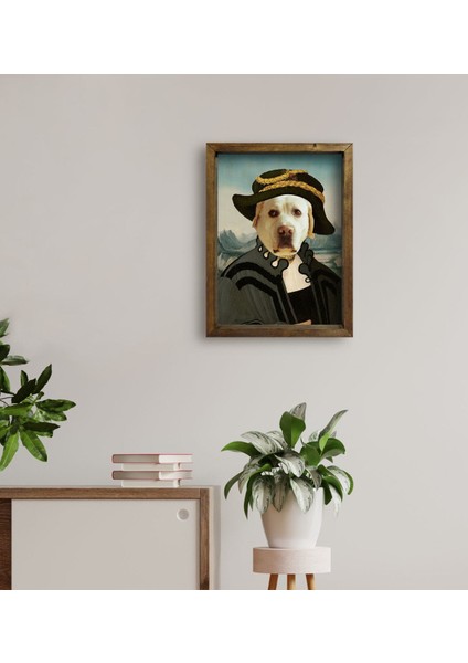 Evcil Dostlara Özel Portre Doğal Masif Ahşap Çerçeveli Tablo 45X65CM-5 fırsatları