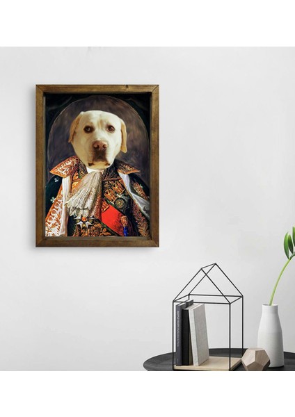 Evcil Dostlara Özel Portre Doğal Masif Ahşap Çerçeveli Tablo 45X65CM-3