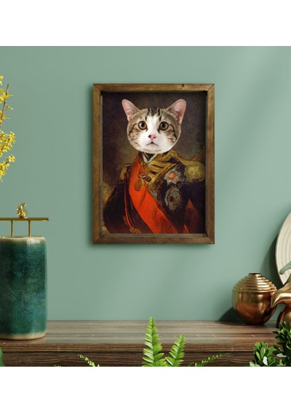 Evcil Dostlara Özel Portre Doğal Masif Ahşap Çerçeveli Tablo 45X65CM-6 fiyatları