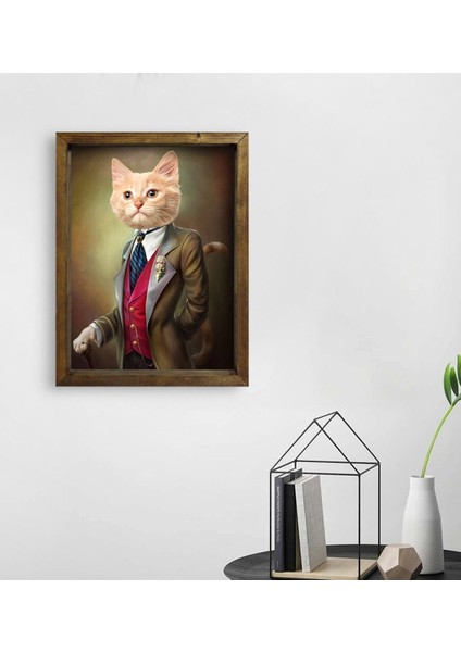 Evcil Dostlara Özel Portre Doğal Masif Ahşap Çerçeveli Tablo 30X40CM-37 fiyatları