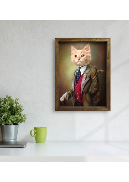 Evcil Dostlara Özel Portre Doğal Masif Ahşap Çerçeveli Tablo 30X40CM-37 modelleri