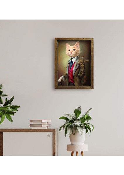 Evcil Dostlara Özel Portre Doğal Masif Ahşap Çerçeveli Tablo 30X40CM-37 fırsatları