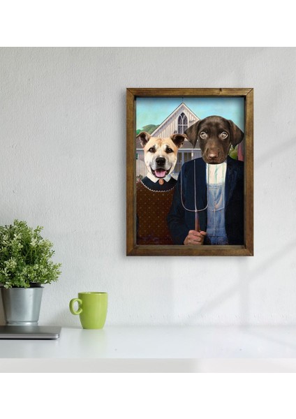 Evcil Dostlara Özel Portre Doğal Masif Ahşap Çerçeveli Tablo 30X40CM-29 modelleri