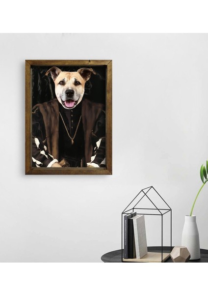 Evcil Dostlara Özel Portre Doğal Masif Ahşap Çerçeveli Tablo 30X40CM-12 fiyatları