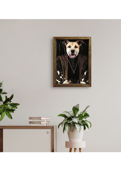 Evcil Dostlara Özel Portre Doğal Masif Ahşap Çerçeveli Tablo 30X40CM-12 fırsatları