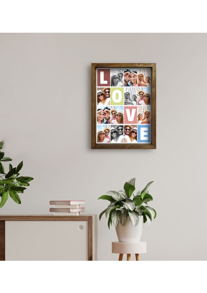 Kişiye Özel Love Temalı Doğal Masif Ahşap Çerçeveli Tablo 30X40CM-1 fırsatları