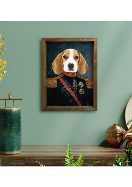 Evcil Dostlara Özel Portre Doğal Masif Ahşap Çerçeveli Tablo 30X40CM-32