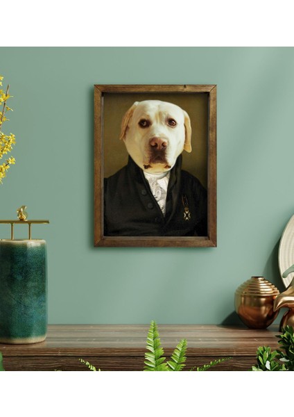 Evcil Dostlara Özel Portre Doğal Masif Ahşap Çerçeveli Tablo 30X40CM-1