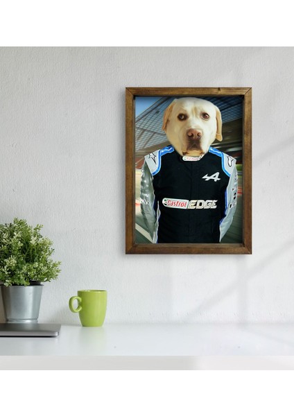 Evcil Dostlara Özel Pilot Tasarımlı Portre Doğal Masif Ahşap Çerçeveli Tablo 30X40CM-5 modelleri