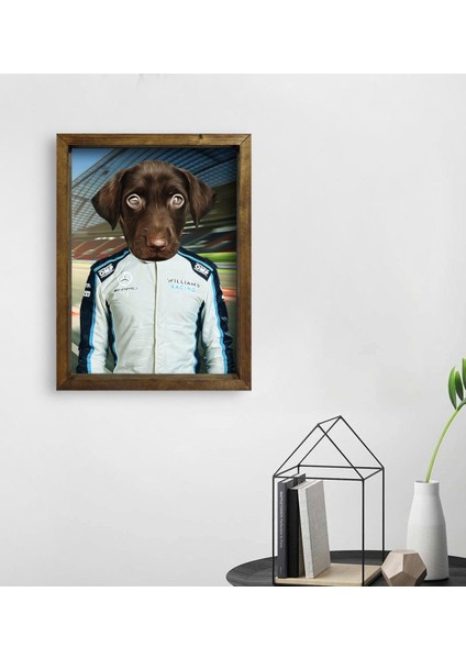 Evcil Dostlara Özel Pilot Tasarımlı Portre Doğal Masif Ahşap Çerçeveli Tablo 30X40CM-7 fiyatları