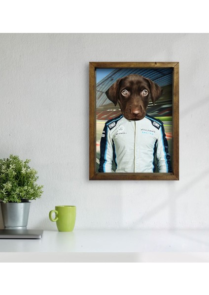 Evcil Dostlara Özel Pilot Tasarımlı Portre Doğal Masif Ahşap Çerçeveli Tablo 30X40CM-7 modelleri