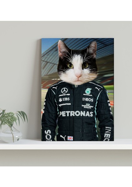 Evcil Dostlara Özel F1 Pilot Tasarımlı Portre Kanvas Tablo 30X50CM-9