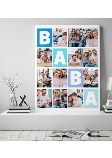 Kişiye Özel Baba Temalı Kanvas Tablo 50X70CM