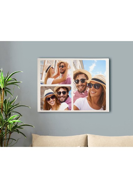 Kişiye Özel 3 Fotoğraflı Kolaj Kanvas Tablo 50X70CM-2