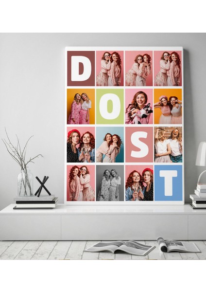 Kişiye Özel Dost Temalı Kanvas Tablo 50X70CM