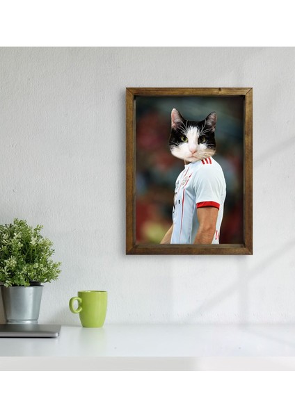 Evcil Dostlara Özel Futbolcu Tasarımlı Portre Doğal Masif Ahşap Çerçeveli Tablo 45X65CM-1 modelleri