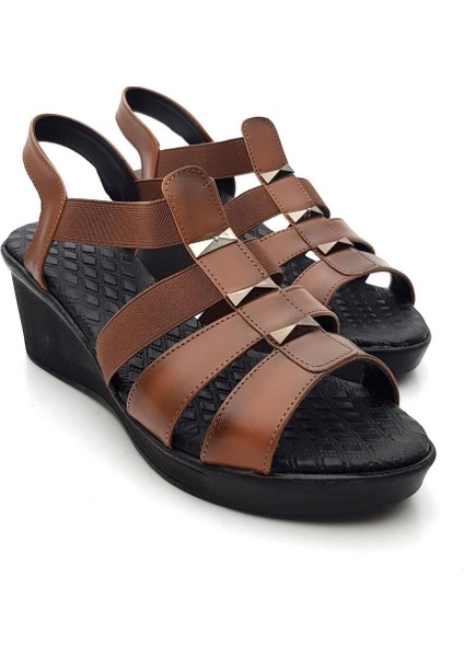 Goldstep 1186 Kadın Lastikli Comfort Feta Topuk Sandalet