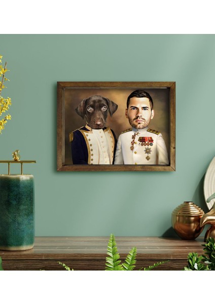 Evcil Dostlara Özel Portre Doğal Masif Ahşap Çerçeveli Tablo 30X40CM-34