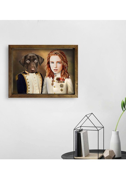 Evcil Dostlara Özel Portre Doğal Masif Ahşap Çerçeveli Tablo 30X40CM-34 fiyatları