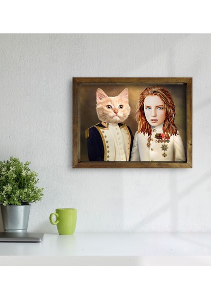 Evcil Dostlara Özel Portre Doğal Masif Ahşap Çerçeveli Tablo 30X40CM-34 fırsatları