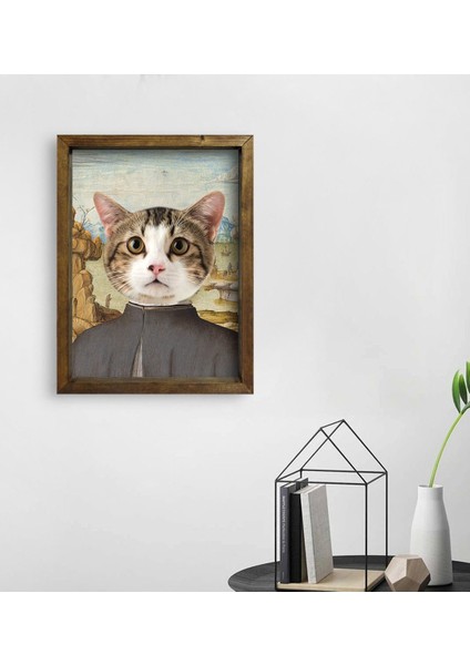 Evcil Dostlara Özel Portre Doğal Masif Ahşap Çerçeveli Tablo 30X40CM-36 fiyatları