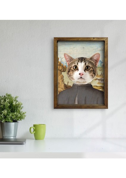Evcil Dostlara Özel Portre Doğal Masif Ahşap Çerçeveli Tablo 30X40CM-36 modelleri