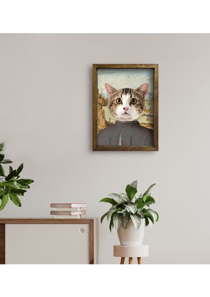 Evcil Dostlara Özel Portre Doğal Masif Ahşap Çerçeveli Tablo 30X40CM-36 fırsatları