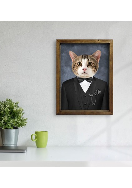 Evcil Dostlara Özel Portre Doğal Masif Ahşap Çerçeveli Tablo 30X40CM-25 modelleri