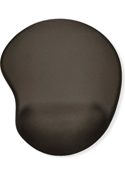 Ergonomik Mouse Pad - Bilek Destekli - Kesik Oval Siyah