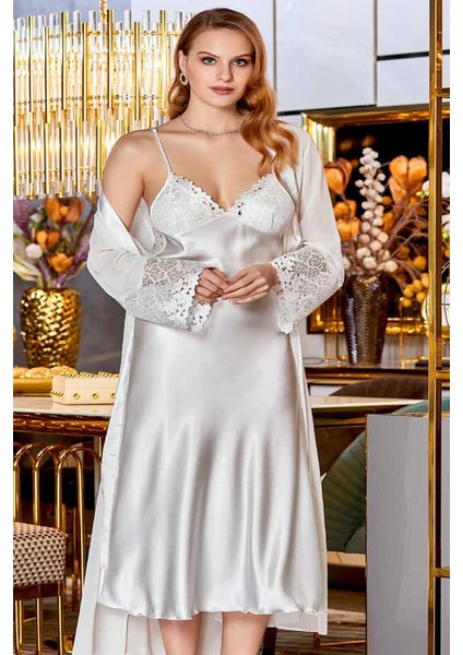 Çeyizlik Dantelli Saten 6'lı Set