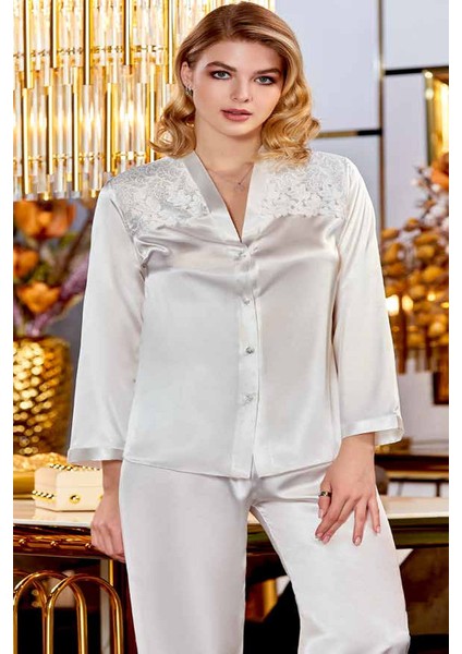 Çeyizlik Dantelli Saten 6'lı Set modelleri