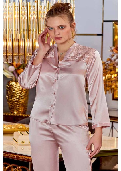 Çeyizlik Dantelli Saten 6'lı Set modelleri