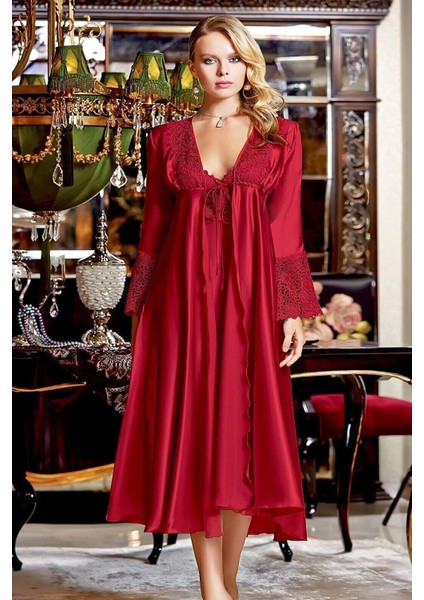 Çeyizlik Dantelli Saten 6'lı Set