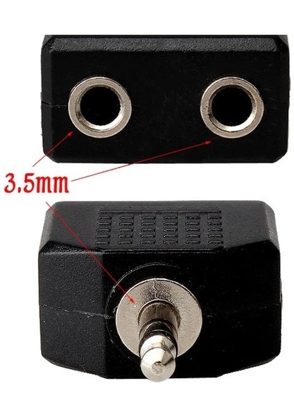 3.5mm Aux Jak Çoklayıcı 2 x 3.5mm Stereo Dönüştürücü