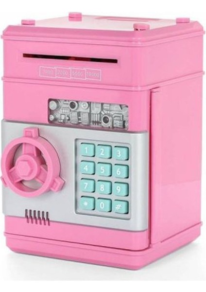 Şifreli Atm Kasa Kumbara Pembe ABS Malzemeden Üretilmiş Işıklı ve Sesli Uyarı Özellikli fiyatları
