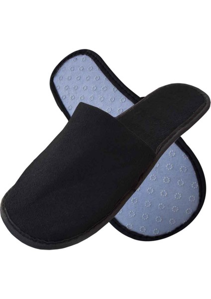 Kaymaz Taban Çift Katlı Havlu Siyah Otel Terliği Tek Kullanımlık Kullan At