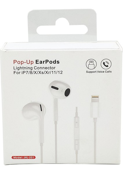 Pop it Up Pop-Up Earpods Lightning Kablolu Kulaklık 7/8/11/12/13 JHL-201