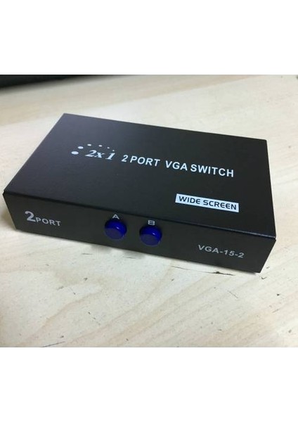 2 Port VGA Seçici VGA Switch VGA Switch Düğmeli VGA Çoklayıcı VGA 2'li Seçici Düğmeli