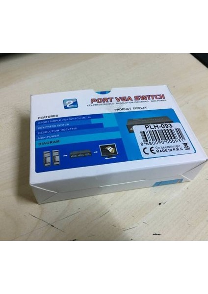 2 Port VGA Seçici VGA Switch VGA Switch Düğmeli VGA Çoklayıcı VGA 2'li Seçici Düğmeli