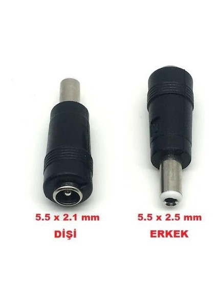 5.5mm-2.1mm 5.5mm-2.5 mm Çevirici