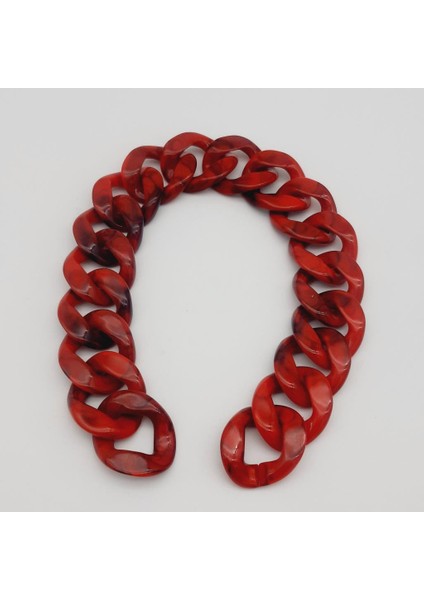 37 cm Akrilik Kırmızı Renk Çanta Zinciri