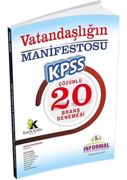 KPSS 2022 Vatandaşlığın Manifestosu 20'li Çözümlü Branş Denemesi