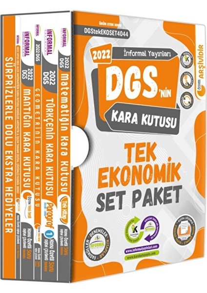 DGS ’nin Kara Kutusu Tek Ekonomik Set Paket Konu Özetli Dijital Çözümlü Çıkmış Sor Bankası