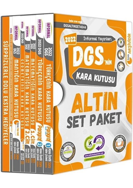 DGS ’nin Kara Kutusu Altın Paket Set Tamamı Dijital Çözümlü Konu Özetli Çıkmış Sor Bankası