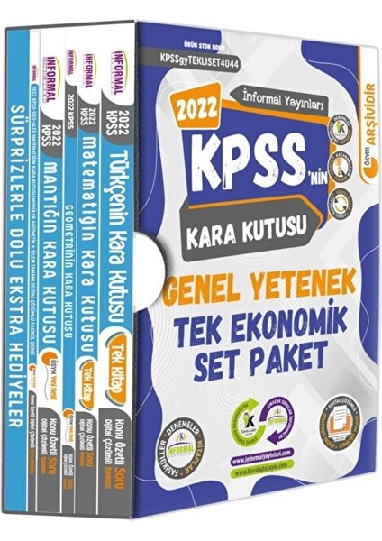 KPSS nin Kara Kutusu Genel Yetenek Tek Ekonomik Set Konu Özetli Dijital Çözümlü Sor Bankası