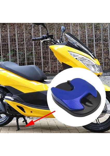 Motosiklet Kickstand Plaka Yan Uzatma Pedi Honda PCX160 2020 2021 Mavi (Yurt Dışından)