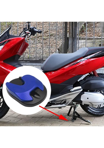 Motosiklet Kickstand Plaka Yan Uzatma Pedi Honda PCX160 2020 2021 Mavi (Yurt Dışından)