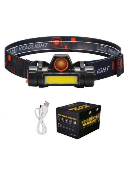 Ledli Kafa Lambası USB Sarjlı Fener Headlamp