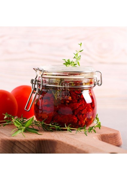 Ev Yapımı Naturel Sızma Zeytinyağlı Bilye Dağ Kekikli Kahvaltılık Kuru Domates Cam KAVANOZ-500 Gr. fırsatları
